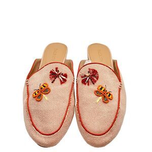 Talbots Mules Ryan Butterfly Embroidered Women's Orange Dragonfly Slides 10.5